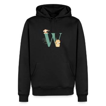Jungle Animal Green w Letter - Men’s Premium Organic Hoodie - black - Front - Nico (187cm)