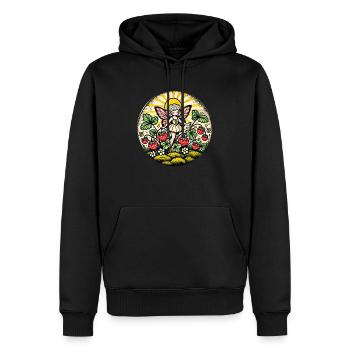 Fée Fée Fraise - Sweat à capuche Premium bio Homme - noir - Devant - Nico (187cm)