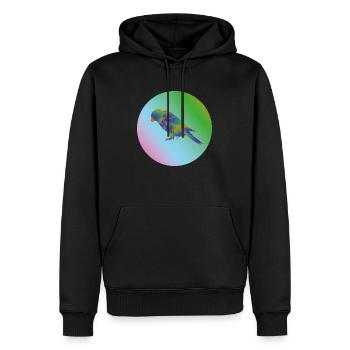 loriquet origami - Sweat à capuche Premium bio Homme - noir - Devant - Nico (187cm)