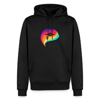 vaisseau spatial soucoupe spatiale - Sweat à capuche Premium bio Homme - noir - Devant - Nico (187cm)
