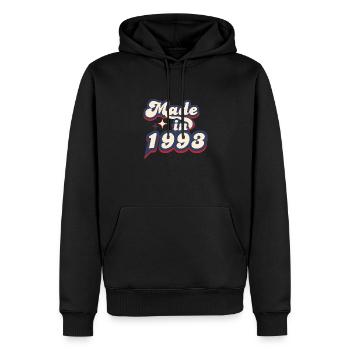 Hergestellt im Jahr 1993 Retro - Männer Premium Bio Hoodie - Schwarz - Vorne - Nico (187cm)
