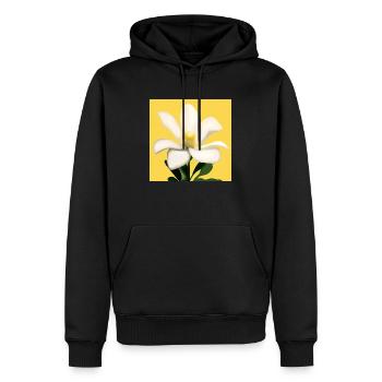 Eine beeindruckende weiße Blume - Männer Premium Bio Hoodie - Schwarz - Vorne - Nico (187cm)