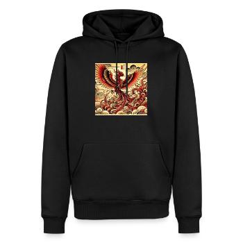 Phönix im japanischen Stil - Männer Premium Bio Hoodie - Schwarz - Vorne - Nico (187cm)
