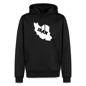 Iran - Sweat à capuche Premium bio Homme - noir - Devant - Nico (187cm)