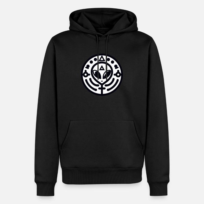 Logo Alien géométrique - Sweat à capuche Premium bio Homme - noir