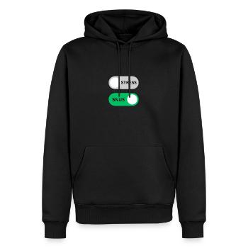 SNUS on off - Männer Premium Bio Hoodie - Schwarz - Vorne - Nico (187cm)