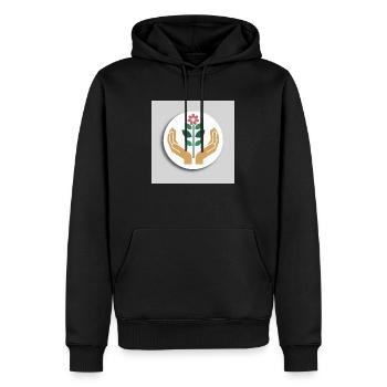 Logo zur Förderung des Wachstums - Männer Premium Bio Hoodie - Schwarz - Vorne - Nico (187cm)