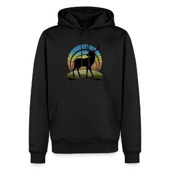 Cerf - Sweat à capuche Premium bio Homme - noir - Devant - Nico (187cm)