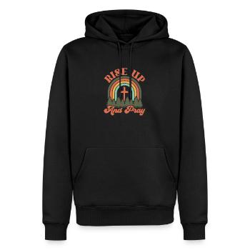 Levez-vous et priez - Sweat à capuche Premium bio Homme - noir - Devant - Nico (187cm)