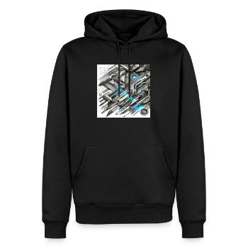 CyberGlow - Männer Premium Bio Hoodie - Schwarz - Vorne - Nico (187cm)
