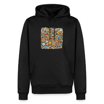 Escouade de rires - Sweat à capuche Premium bio Homme - noir - Devant - Nico (187cm)