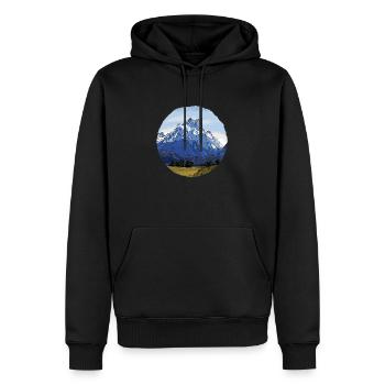 Die Berge Neuseelands - Männer Premium Bio Hoodie - Schwarz - Vorne - Nico (187cm)