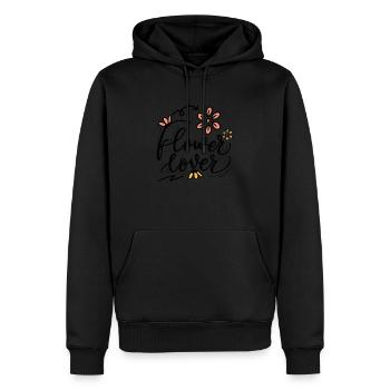 Blumenliebhaber Buntes Blumendesign Text Kunst - Männer Premium Bio Hoodie - Schwarz - Vorne - Nico (187cm)
