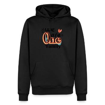 🌈 We Are One Family - T-shirt 🌈 Unité Coloré - Sweat à capuche Premium bio Homme - noir - Devant - Nico (187cm)