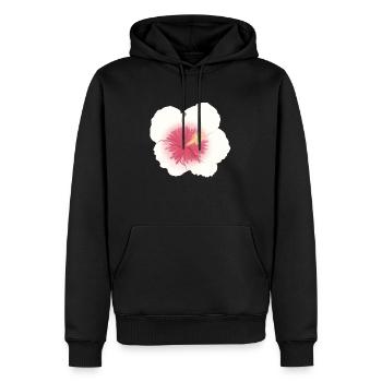 Hibiskus-Blüte - Männer Premium Bio Hoodie - Schwarz - Vorne - Nico (187cm)