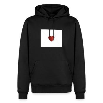love letter - Men’s Premium Organic Hoodie - black - Front - Nico (187cm)
