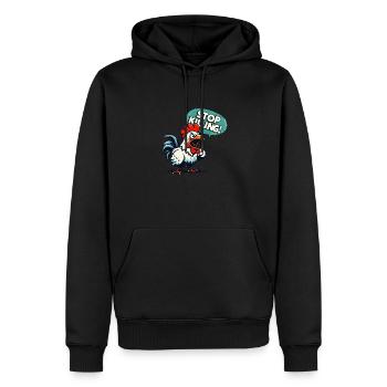 Arrêtez de tuer ! - Sweat à capuche Premium bio Homme - noir - Devant - Nico (187cm)
