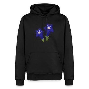 fleurs de gentiane bleue - Sweat à capuche Premium bio Homme - noir - Devant - Nico (187cm)