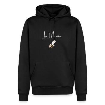 La mariée - Sweat à capuche Premium bio Homme - noir - Devant - Nico (187cm)
