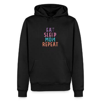 Eat. Sleep. Mom. Repeat. - Men’s Premium Organic Hoodie - black - Front - Nico (187cm)