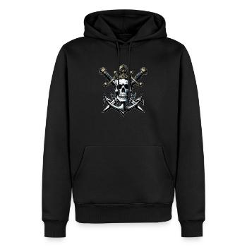 Roi des pirates - Sweat à capuche Premium bio Homme - noir - Devant - Nico (187cm)