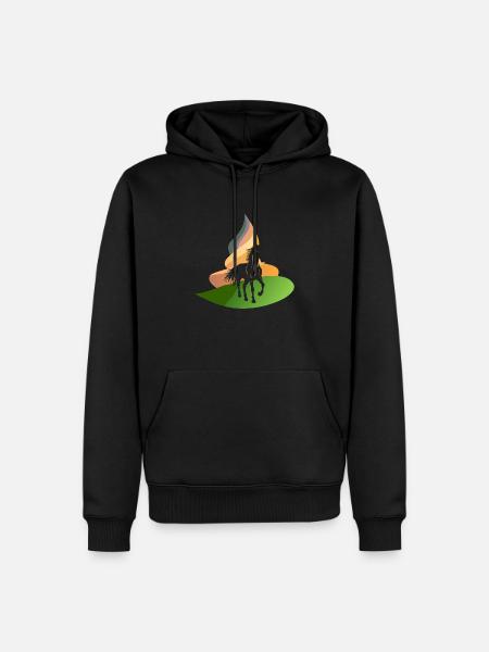 Pferde Wildpferd - Männer Premium Bio Hoodie - Schwarz