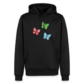 Papillons 3 - Sweat à capuche Premium bio Homme - noir - Devant - Nico (187cm)