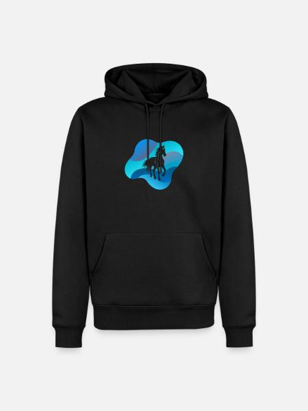 Pferd Hufe - Männer Premium Bio Hoodie - Schwarz