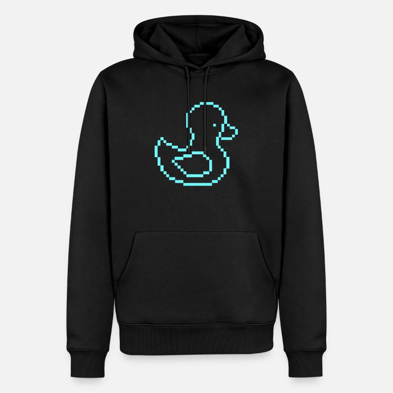 pixel ente 1 - Männer Premium Bio Hoodie - Schwarz