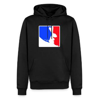 Bunny Ski Bunny Skiing Red Blue Skiing Snow - Men’s Premium Organic Hoodie - black - Front - Nico (187cm)