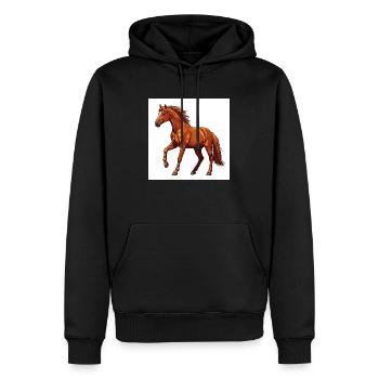 Le cheval : un animal noble - Sweat à capuche Premium bio Homme - noir - Devant - Nico (187cm)