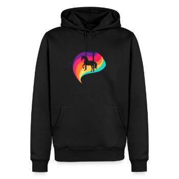 Chevaux Cheval - Sweat à capuche Premium bio Homme - noir - Devant - Nico (187cm)