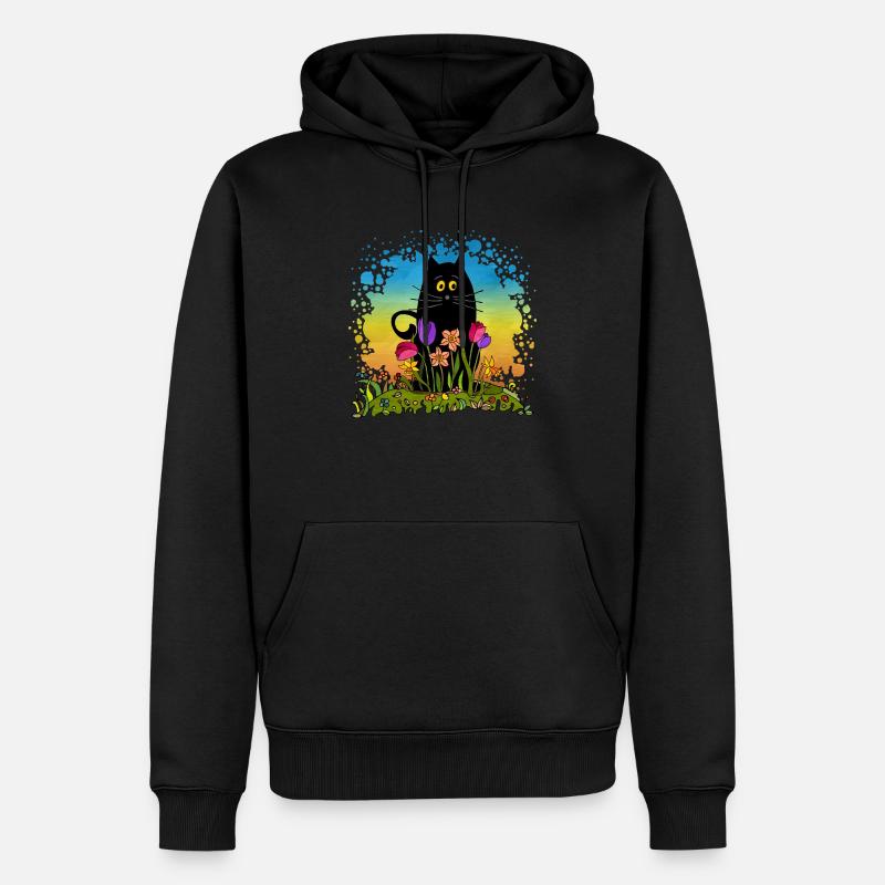 Chat - Sweat à capuche Premium bio Homme - noir