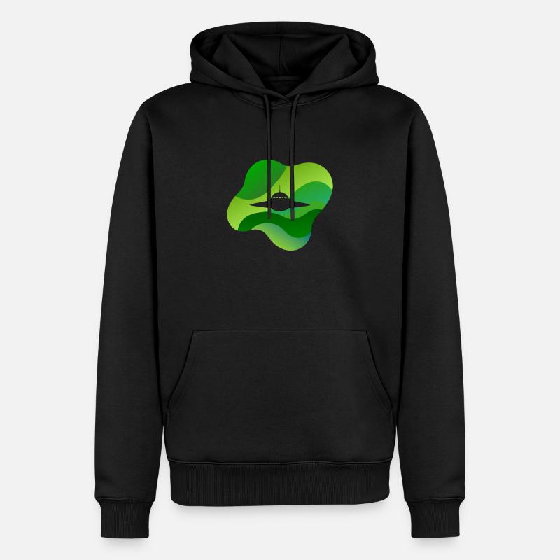 Raumschiff Rakete - Männer Premium Bio Hoodie - Schwarz