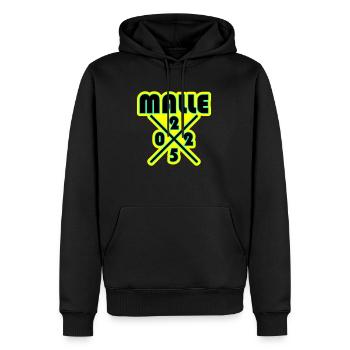 Malle 2025 - Männer Premium Bio Hoodie - Schwarz - Vorne - Nico (187cm)