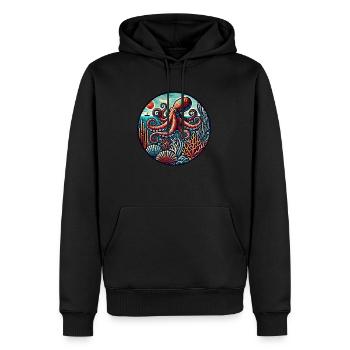 Pieuvre - Sweat à capuche Premium bio Homme - noir - Devant - Nico (187cm)