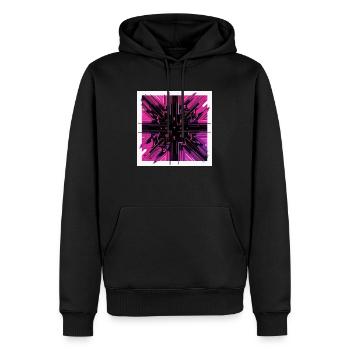 Cyber Grid Impuls - Männer Premium Bio Hoodie - Schwarz - Vorne - Nico (187cm)