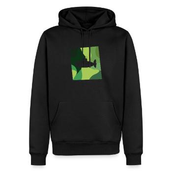 Sous-marin Militaire - Sweat à capuche Premium bio Homme - noir - Devant - Nico (187cm)