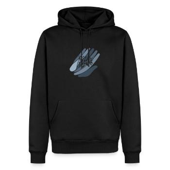 Graffiti murales Bombes aérosols - Sweat à capuche Premium bio Homme - noir - Devant - Nico (187cm)