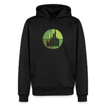 Statistik Diagramme - Männer Premium Bio Hoodie - Schwarz - Vorne - Nico (187cm)