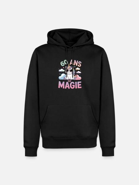 60 ans de magie - Sweat à capuche Premium bio Homme - noir
