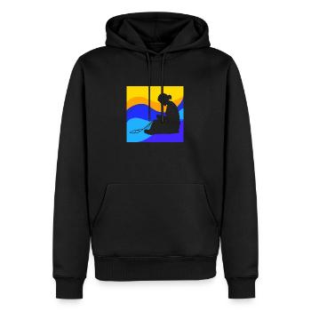 Stricken DIY Projekte Maschen - Männer Premium Bio Hoodie - Schwarz - Vorne - Nico (187cm)