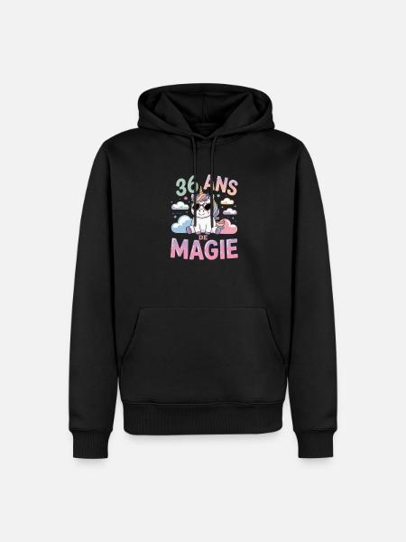 36 ans de magie - Sweat à capuche Premium bio Homme - noir