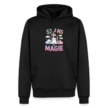 53 ans de magie - Sweat à capuche Premium bio Homme - noir - Devant - Nico (187cm)
