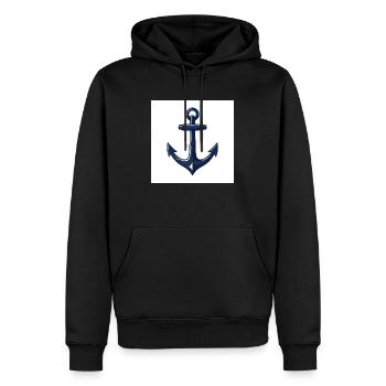Anker setzen, Leinen los – Abenteuer auf hoher See - Männer Premium Bio Hoodie - Schwarz - Vorne - Nico (187cm)