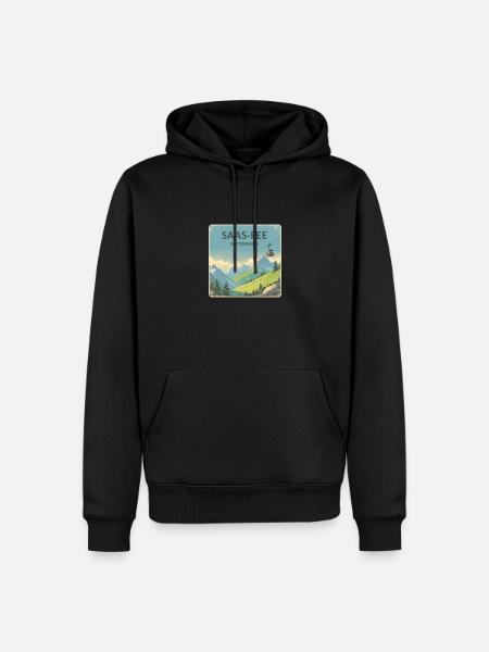 saas-fee - Männer Premium Bio Hoodie - Schwarz