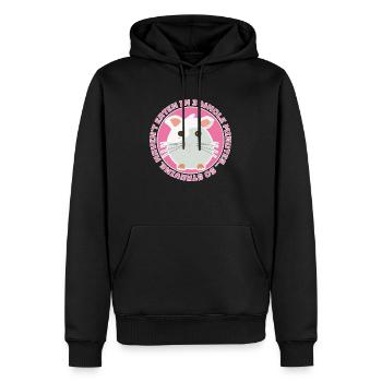 Dessin humoristique de cochon d'Inde affamé - Sweat à capuche Premium bio Homme - noir - Devant - Nico (187cm)