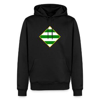 Vert et blanc - Sweat à capuche Premium bio Homme - noir - Devant - Nico (187cm)