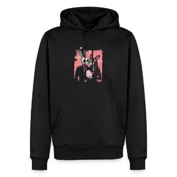 Gruseliges Osterpärchen - Männer Premium Bio Hoodie - Schwarz - Vorne - Nico (187cm)