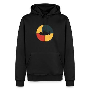 Submarine Submarine Navy - Men’s Premium Organic Hoodie - black - Front - Nico (187cm)